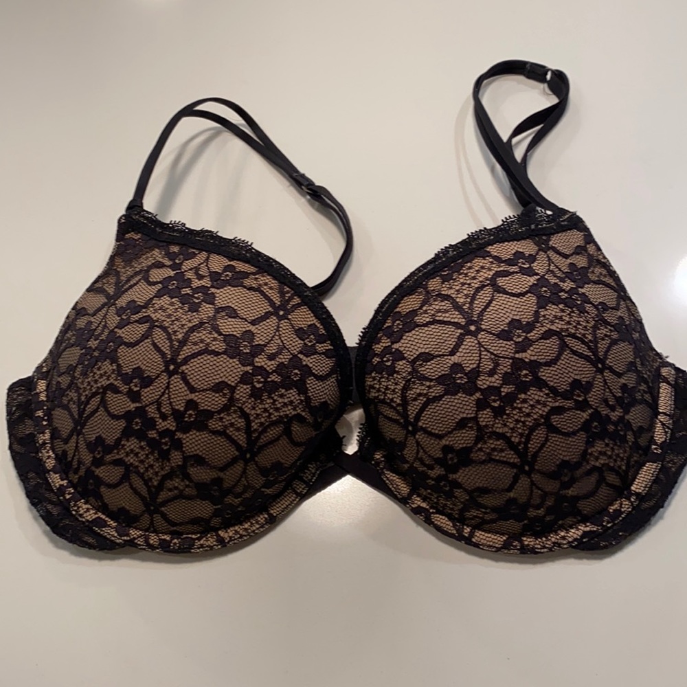 Aerie black lace push up bra